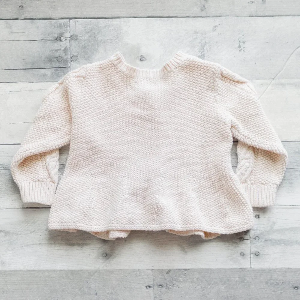 Baby Gap Beige White Cable Knit Sweater Top